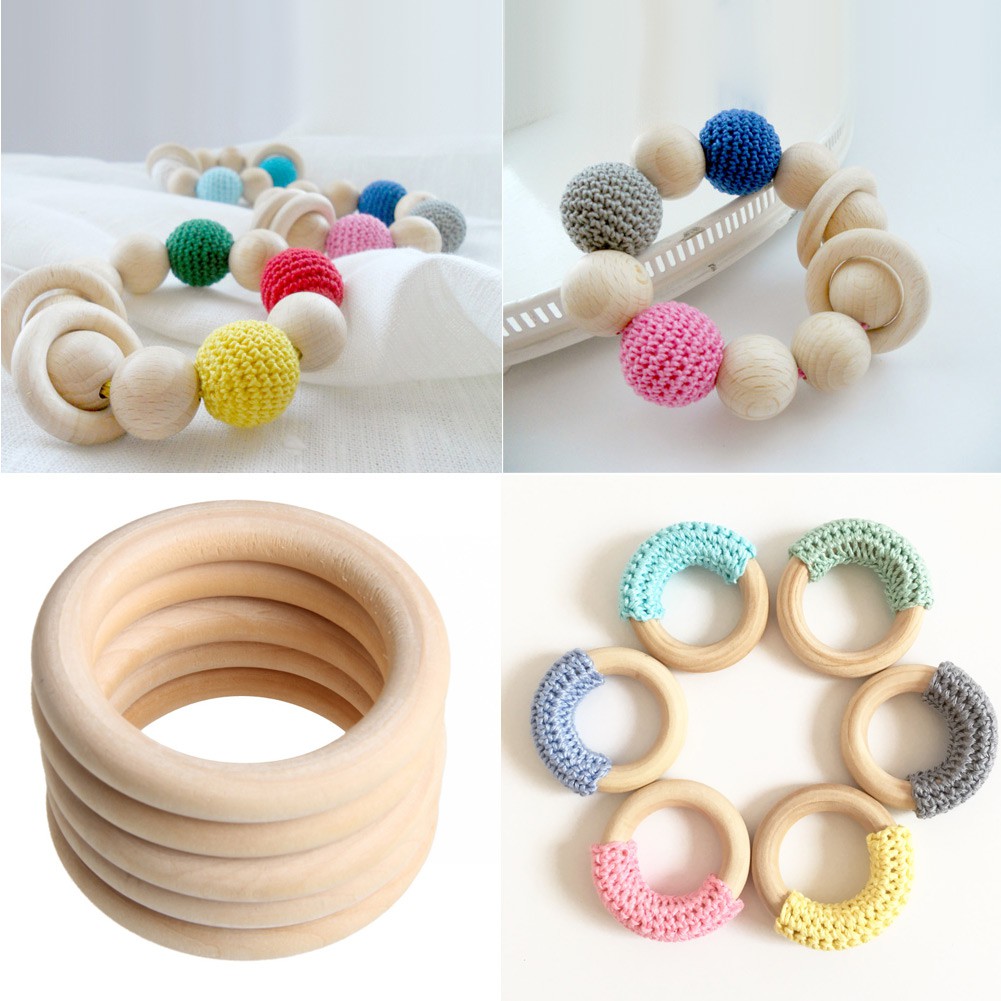 Bộ 5 Vòng Gỗ 70Mm Làm Vòng Tay / Vòng Cổ / Vòng Tay / Vòng Cổ