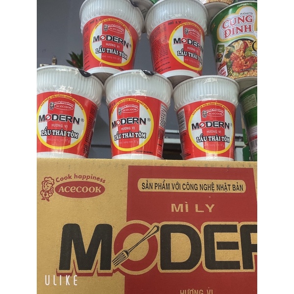 (Thùng 24Ly* 67g)Mỳ Ly Modern Lẩu Thái Tôm