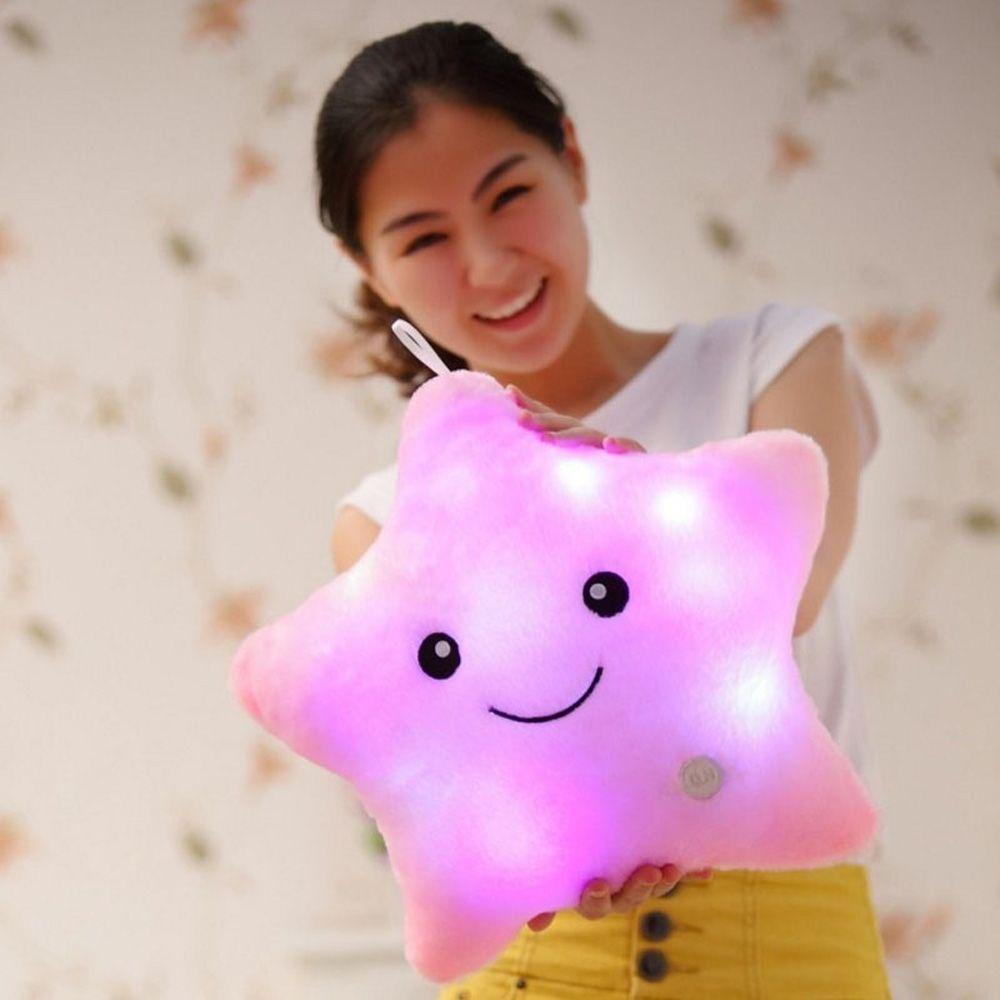 Gối Ôm Mềm Mại Hình Ngôi Sao Phát Sáng Trong Đêm Giáng Sinh Dành Cho Trẻ Em