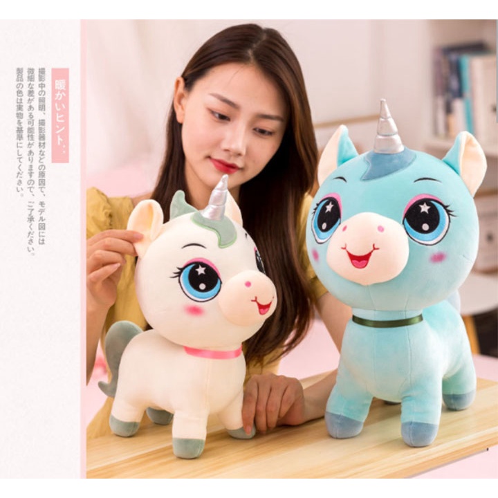 Gối Gấu bông ngựa Pony một sừng nhiều màu