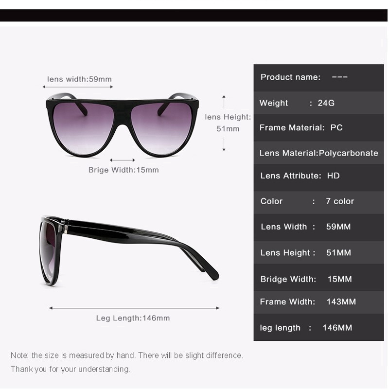 Kính mát gọng oversize retro cho nam và nữ