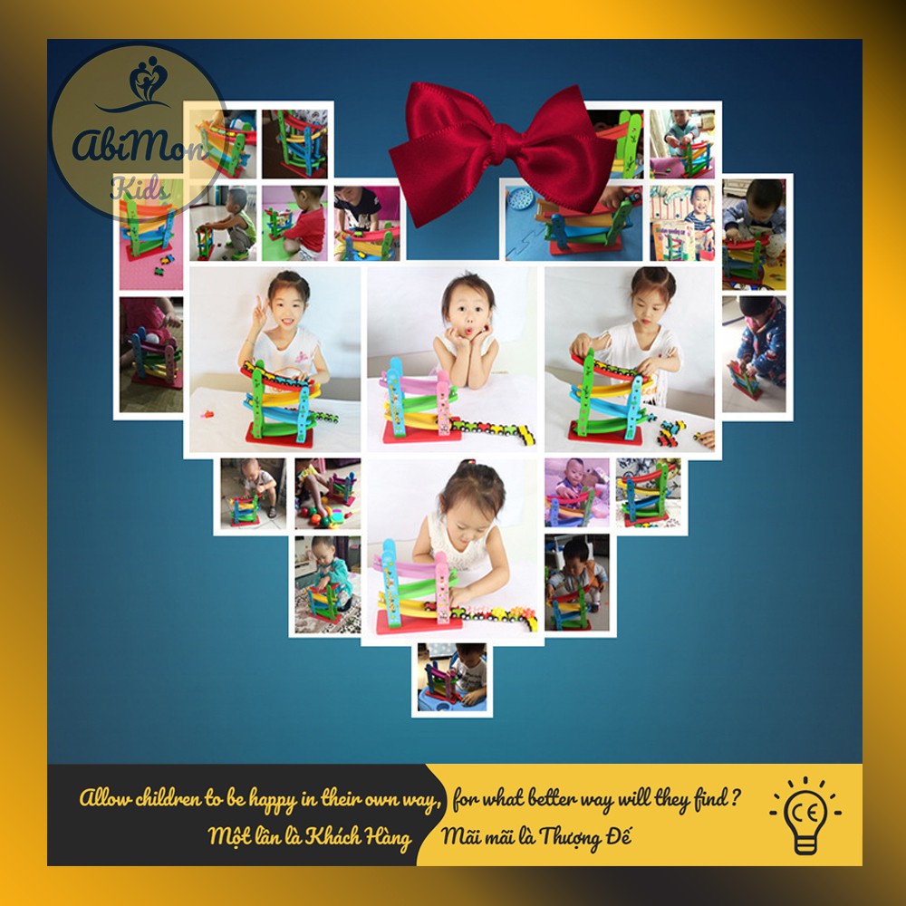 Xe Cầu Trượt 4 Tầng Bằng Gỗ Cho Bé ☘️ Montessori cao cấp ✨ (Đồ chơi Gỗ - Đồ chơi Giáo Dục - An toàn - Thông minh)