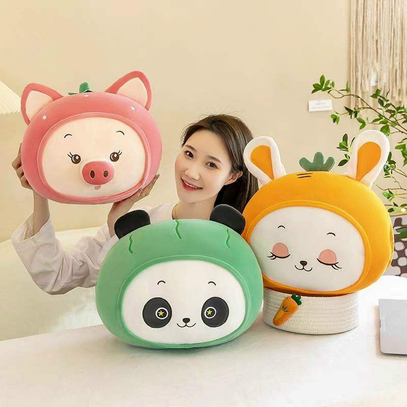 Bộ chăn gối văn phòng, du lịch hình thú tròn siêu đáng yêu