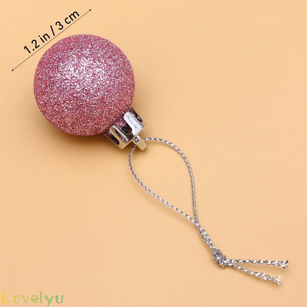 [ FAST SHIPPING ]24x Christmas Tree Balls Baubles Glitter Hanging Xmas Party Ornament Decor New