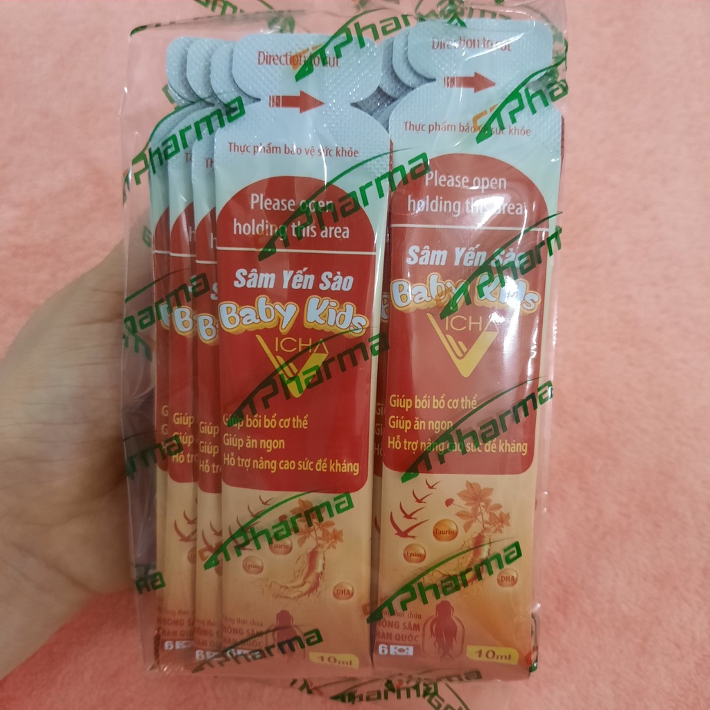 Siro ăn ngon babykids Vicha,sâm yến sào giúp bé ăn ngon,tăng hấp thu,tiêu hoá tốt, BABYKIDS Vicha (hộp 20 góix10ml) | Thế Giới Skin Care