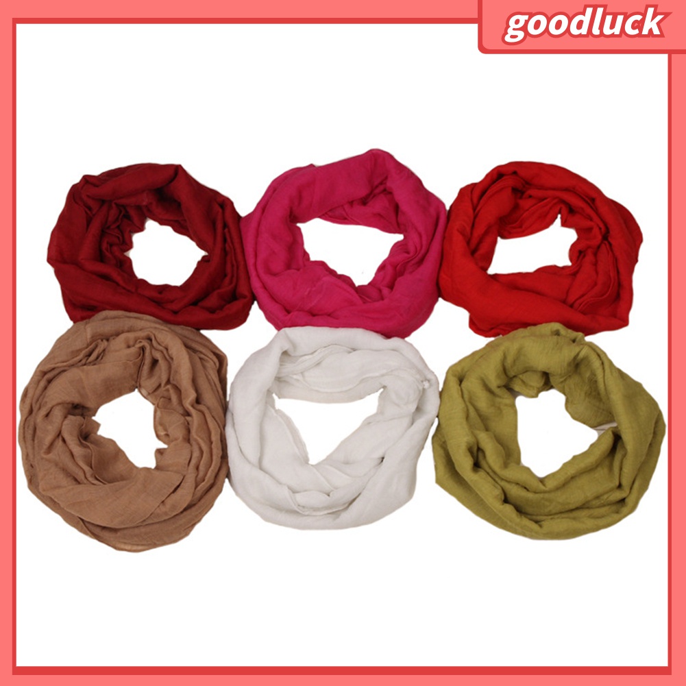 Khăn Choàng Cổ Tròn Mềm Mại Màu Trơn Đơn Giản Thời Trang Cho Nữ
