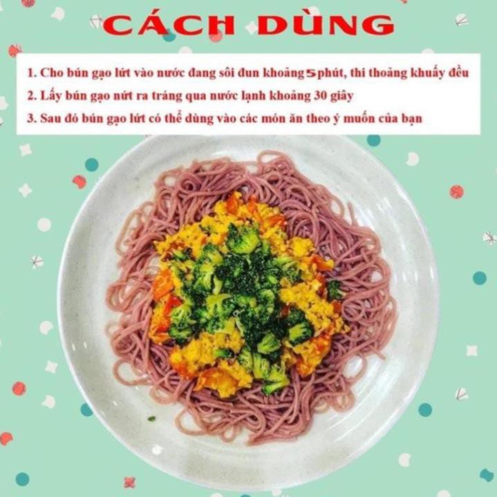 500gr Bún Gạo Lứt dai ngon loại 1 Thực phẩm thực dưỡng cho người ăn chay giảm cân