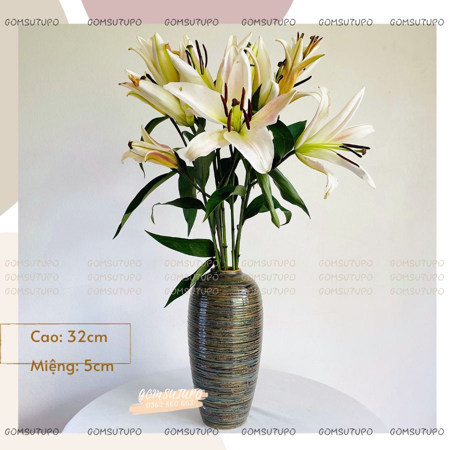 Bình hoa gốm men hỏa biến Ánh Bạc các mẫu, lọ hoa Gốm Sứ TUPO, gomsutupo decor trang trí chuẩn Bát Tràng