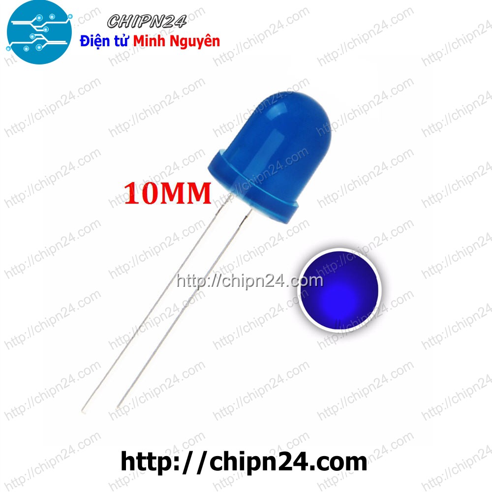 [5 CON] (TK1) Led 10mm Vỏ Đục ra XANH DƯƠNG