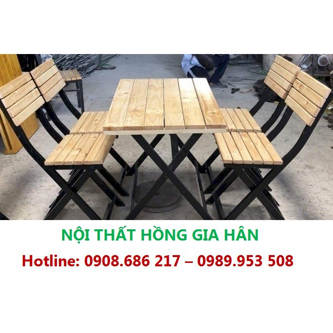 Bàn Ghế Quán Ăn Gỗ Pallet Hgh Gs04