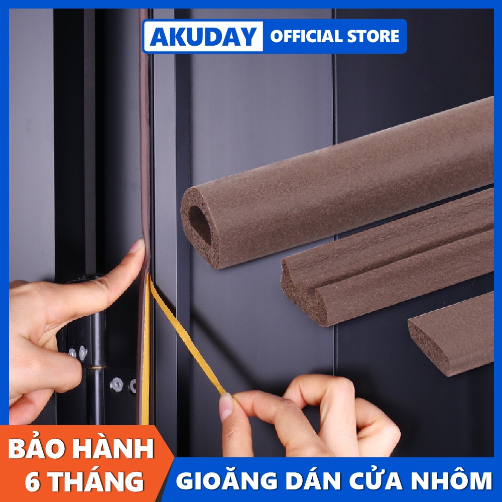 Gioăng dán khung cửa chặn cửa loại chữ D E I, Gioăng chắn khe hở cửa đi cửa ra vào chặn cửa chống va đập chống ồn AKUDAY