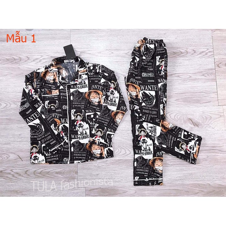 Bộ Đồ Sơ Mi Lụa One Piece, Bộ Đồ Pyjama Dài Tay Chất Lụa Phù Hợp Cả Nam Và Nữ