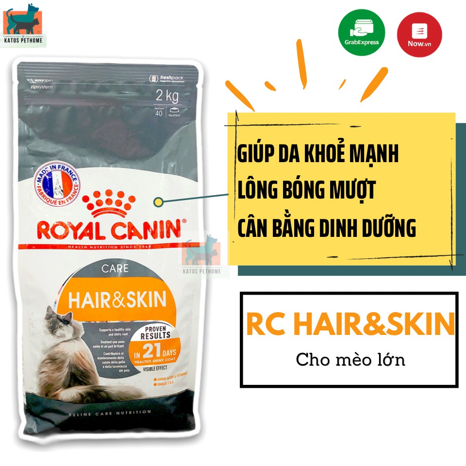 Thức ăn Royal Canin Hair &amp; Skin bao 2kg