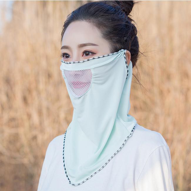 Sunscreen mask, bib, neck protector, thin ice silk hanging ears, covering face, sunscreen UV veil, silk scarf, neck cover, face mask