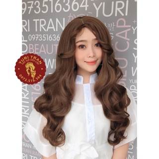 Tóc bộ siêu cấp YuriTran (sóng nước mái dài vàng rêu)