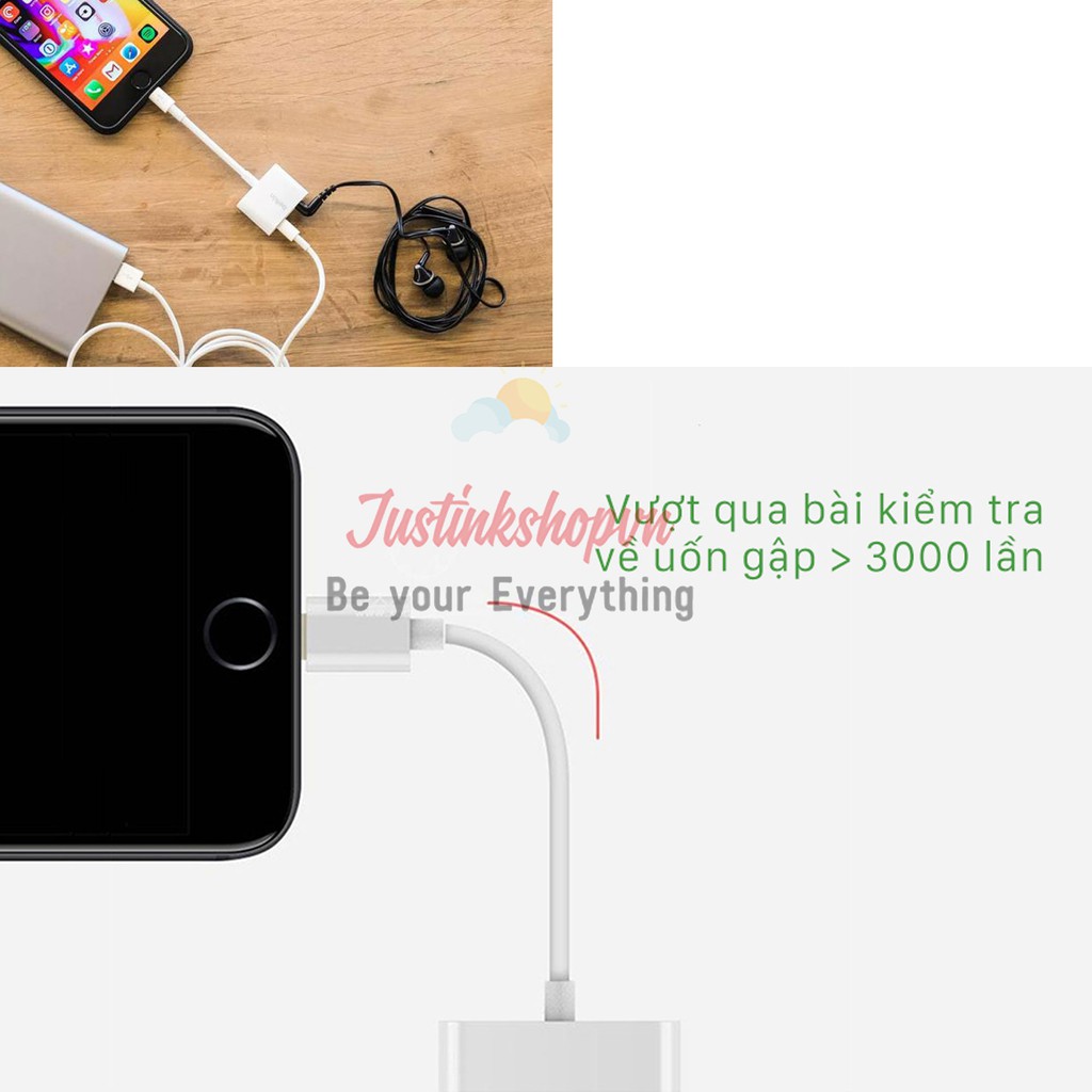 Dây Cáp Iphone Chuyển Đổi Lightning Sang 3.5mm Kèm Chân Sạc Adapter J-009 - JLVQ-831-CIRA