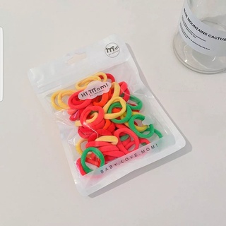 Set 100 dây cột tóc trơn nhiều màu cho bé