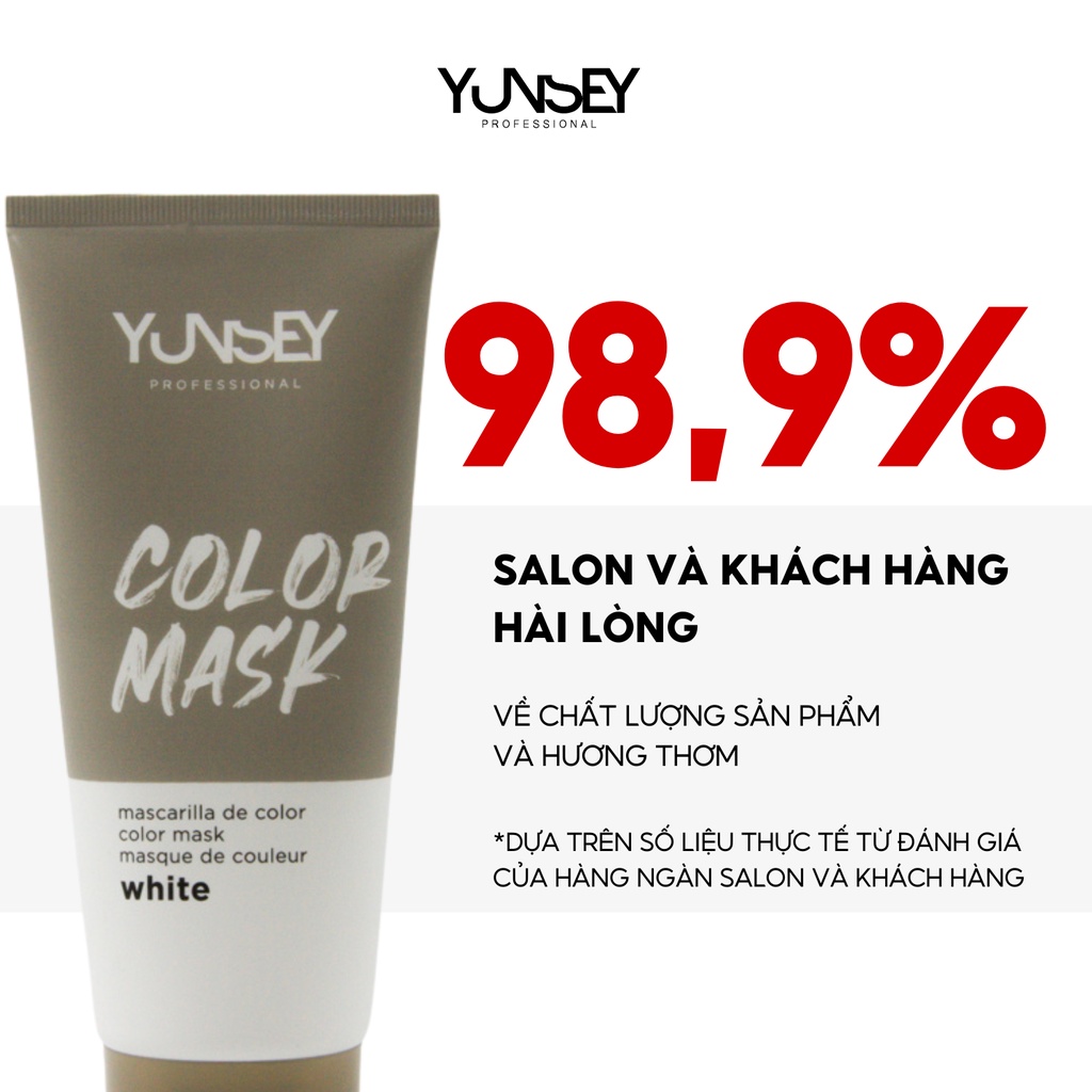 Kem nhuộm dưỡng tóc màu Trắng White Color Mask Yunsey 200ml
