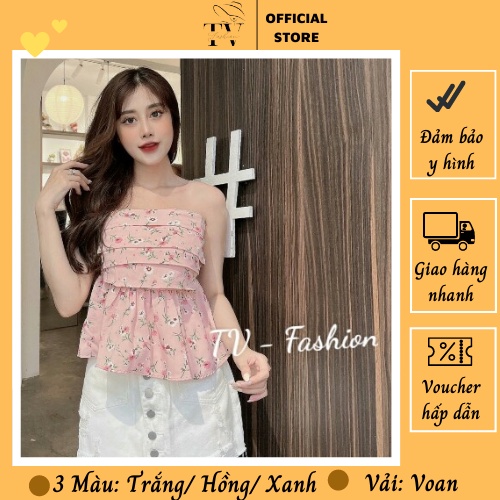 💦Áo Ống Nhún Bèo Không Tay Hoạ Tiết Hoa Nhí Ngọt Ngào dễ thương - Mã: 359 TV-Fashion