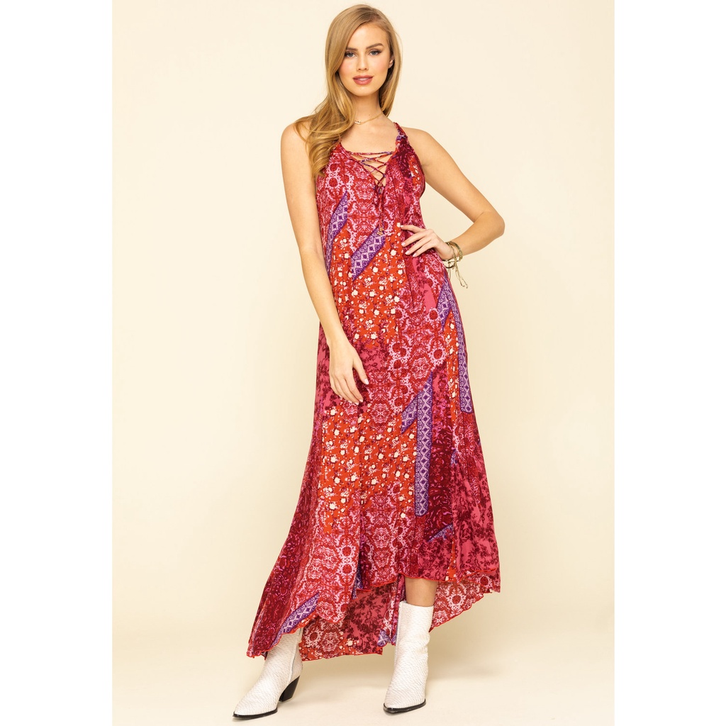 Đầm hai dây dáng maxi slip Fr33 P3ople xuất khẩu