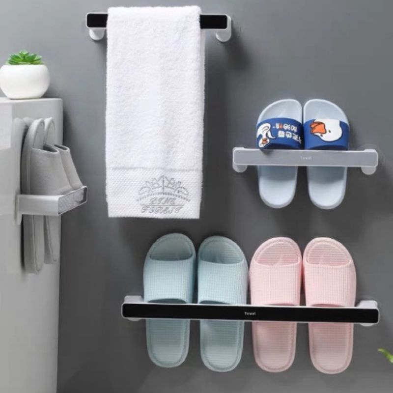 Kệ treo khăn, kệ cài dép ECOCO đa năng hít tường