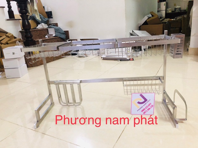 [GIÁ SỈ CHẠY SỐ LƯƠNG} KỆ 85CM Trắng Kệ Chén Đa Năng LEKUTE 100% INOX 304 ĐẶT TRÊN THÀNH CHẬU 2 HỘC THÔNG MINH TIỆN LỢI