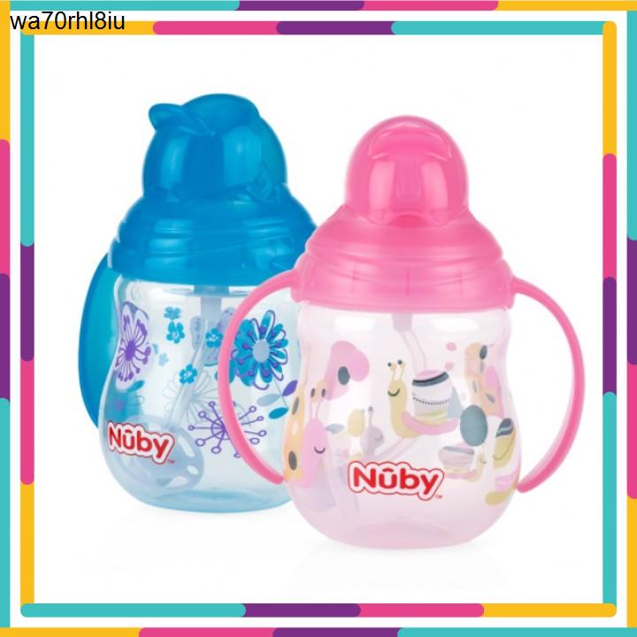 Bình uống nước Nuby ống hút 360 độ 2 tay cầm 270ml