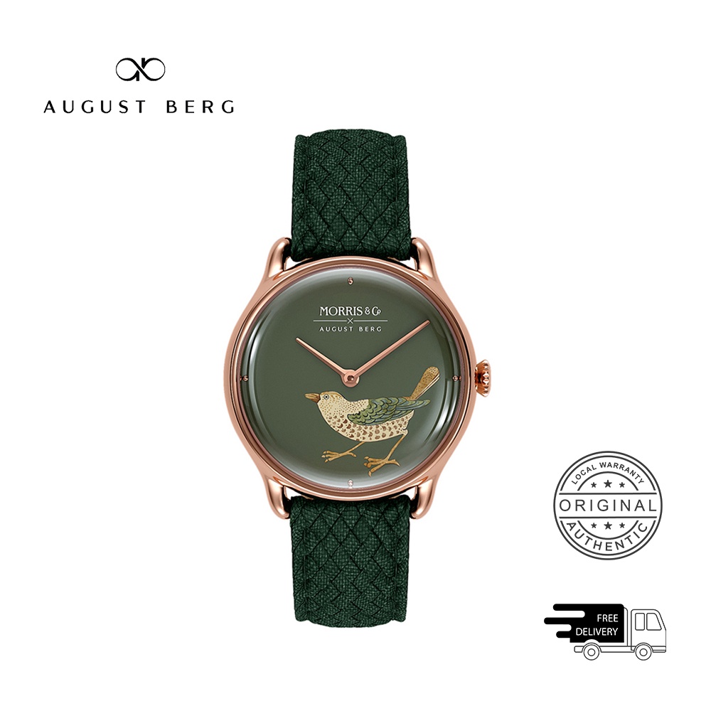 Đồng Hồ Unisex August Berg Strawberry Thief Bird Crimson (M1STB0630A17VGN7) 30mm