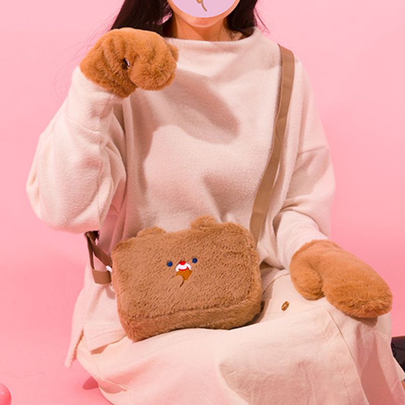 Túi Đeo Chéo Vai Bằng Vải Bông Nhỏ Nhắn Dễ Thương Dành Cho Nữ