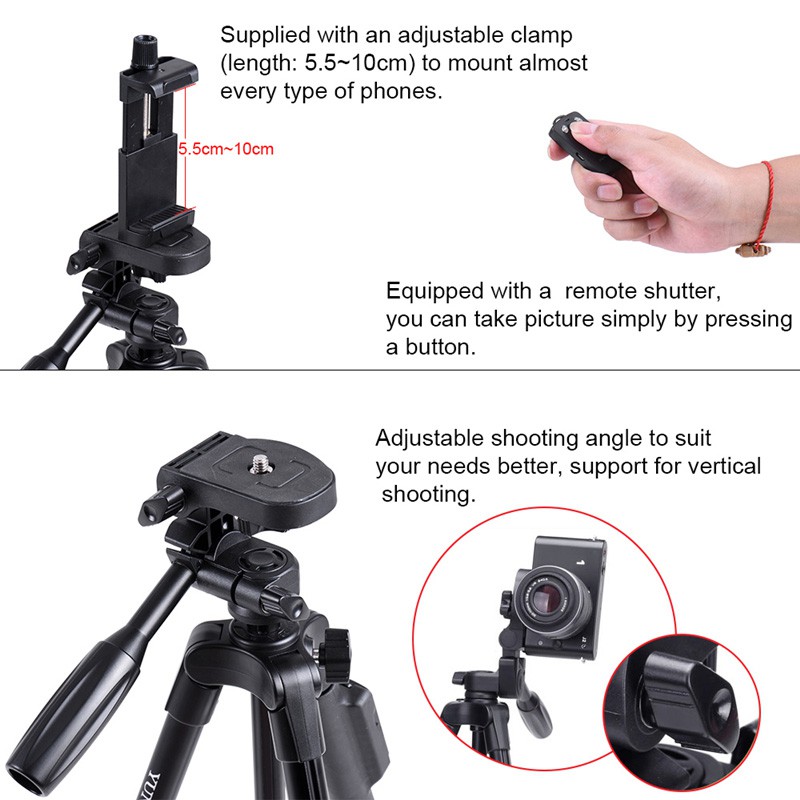 Casedove - Tripod Standing Yunteng Vct 5208 Monopod Yunteng With Bluetooth Shutter Remote