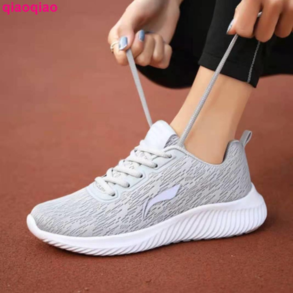 Li Ning Giày thể thao lưới thoáng khí thương hiệu thời trang thường ngày cho nữ
