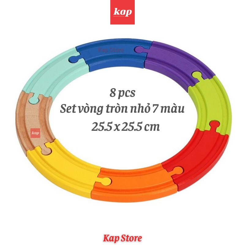 Bộ đường ray gỗ 7 sắc cầu vòng