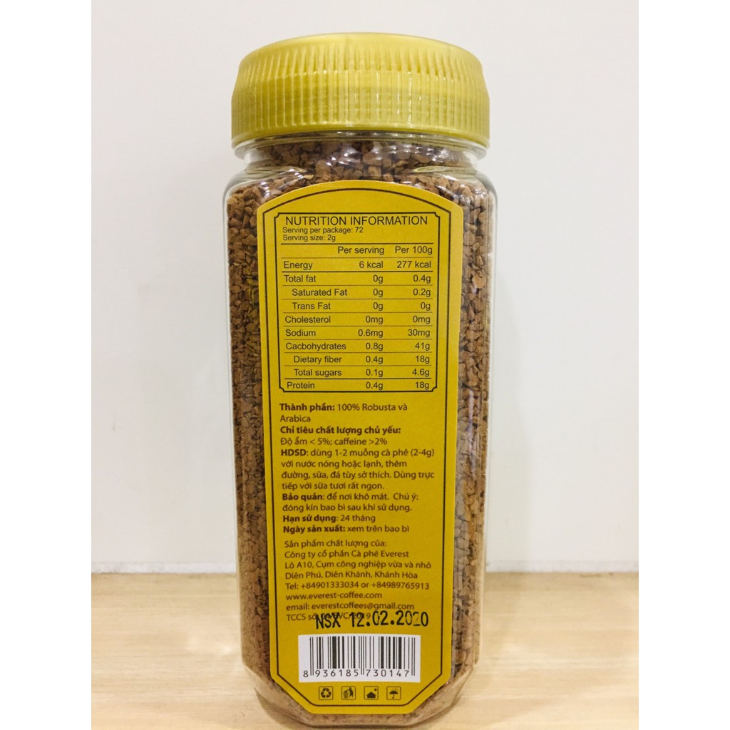 Cà phê Everest hòa tan sấy lạnh Gold Blend hũ 145g