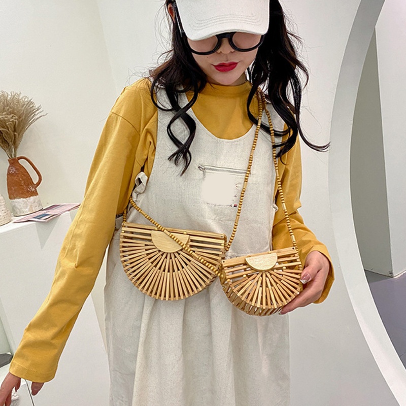 Túi Đeo Chéo Bằng Tre Đan Phong Cách Bohemia Dành Cho Nữ