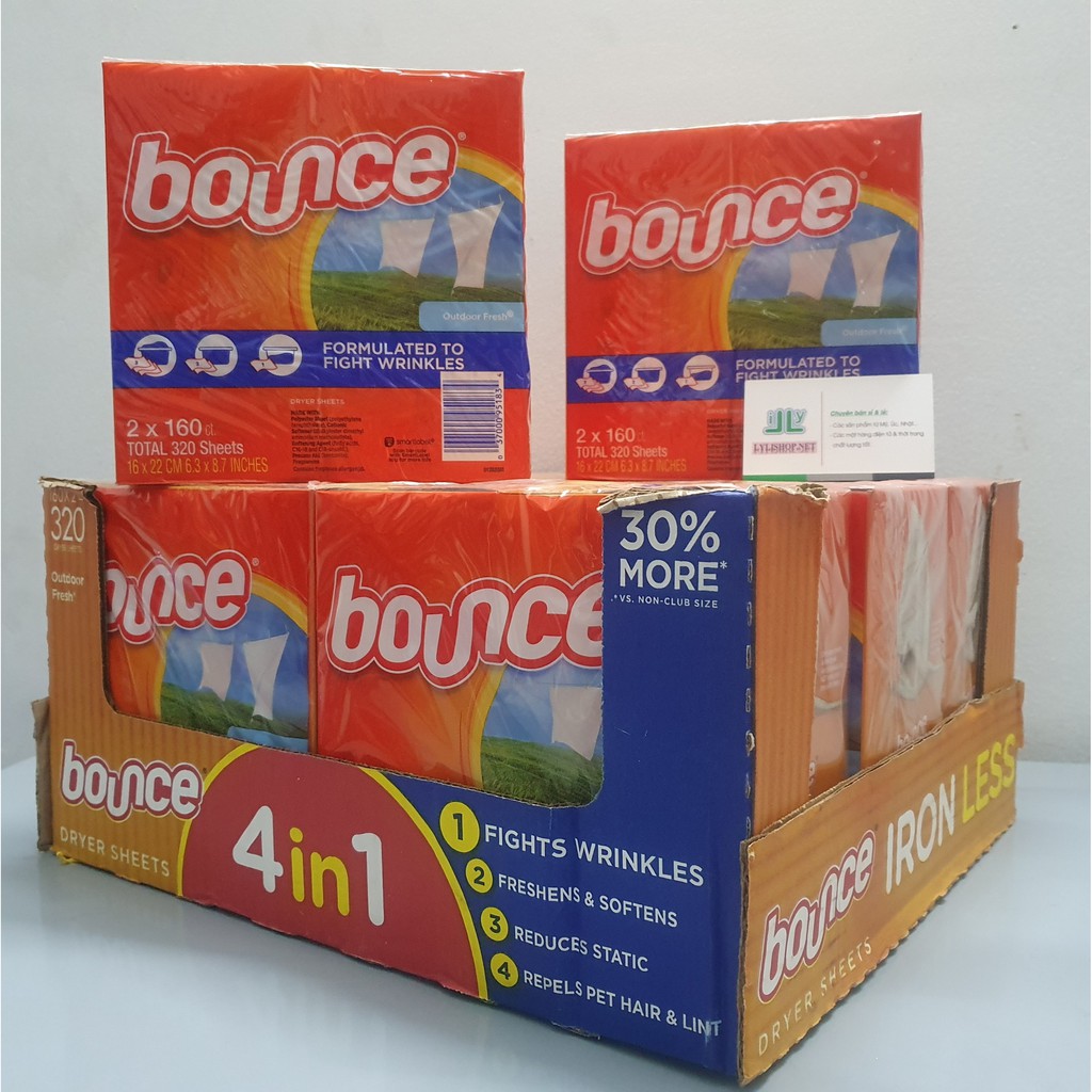 Giấy Thơm Quần Áo Bounce Renewing Freshness hộp 160 tờ Của Mỹ