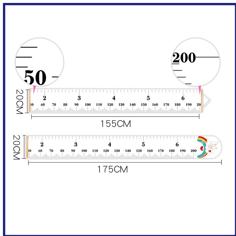 Bảng đo chiều cao treo tường trang trí phòng cho bé