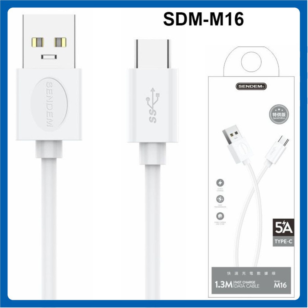 Cáp Sạc Truyền Dữ Liệu Sendem M16 USB Type C ✓ Dài 1m ✓ Cáp Android