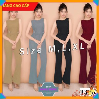 Jum Dài 🌸FREESHIP🌸 Jumpsuit dài ống loe phối ren eo xinh xắn TJ963