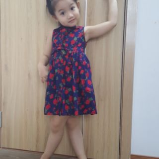 Váy thô cổ sen cho bé gái