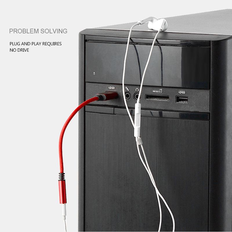 Dây Cáp Chuyển Đổi Âm Thanh Usb Sang Cổng 3.5mm Dài 0.2m / 1m 2 Trong 1 Cho Tai Nghe Apple