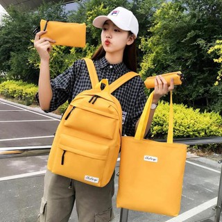 [Mua 1 được 4] Bộ balo vải bố kiểu dáng Hàn Quốc cho sinh viên học sinh - phù hợp đi học, đựng laptop, đi chơi, du lịch