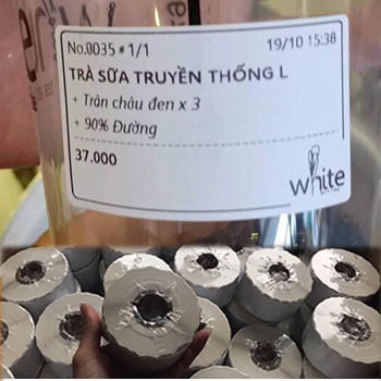 [Set 5 cuộn] Giấy in tem trà sữa 50x30