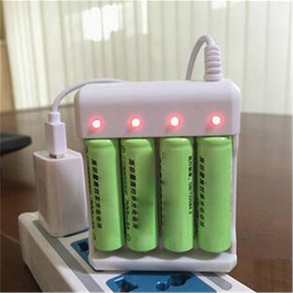 USB 4 Slots Fast Charging Battery Charger Short Circuit Protection AAA and AA Rechargeable Battery Station  Kitchentool