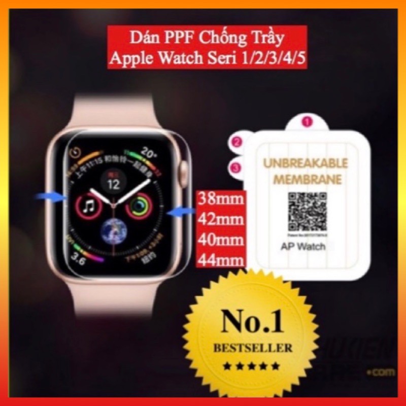 ppf apple watch,miếng dán ppf apple watch,dán mặt đồng hồ chống trầy,tự phục hồi vết xước,các size 38,40,41,42,44,45mm