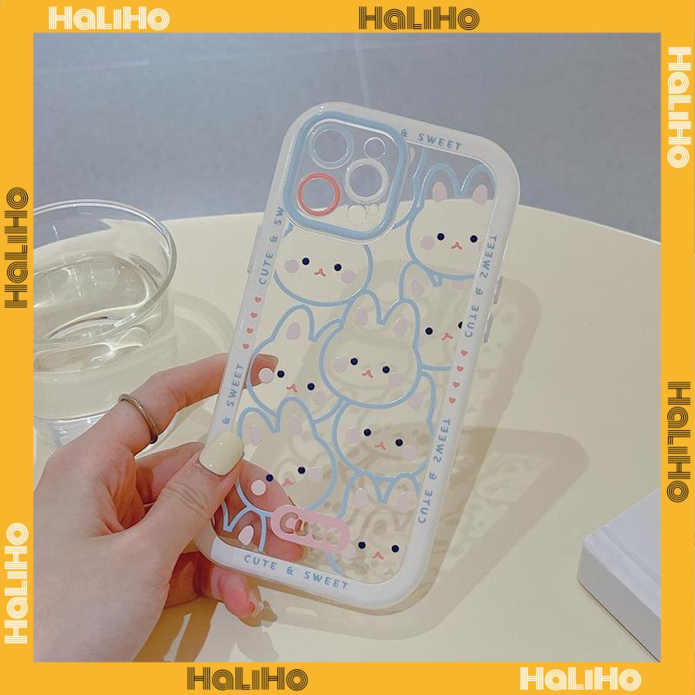 iPhone Case Silicone Soft Case Clear Case Airbag Shockproof Protection Camera Frosted Cartoon Rabbit Cute Compatible For iPhone 11 Pro Max 13 Pro Max 12 Pro Max 7Plus xr XS Max
