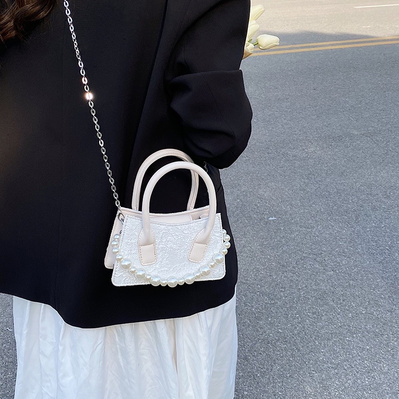 Túi Đeo Chéo Dáng Vuông Nhỏ Phối Dây Xích Thời Trang Hàn Quốc Cao Cấp