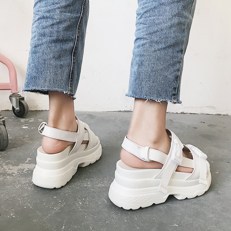 [SẴN NHIỀU SIZE] Sandal ulzzang đế cao 7cm mã 218 (form rộng nên lùi 1 size)