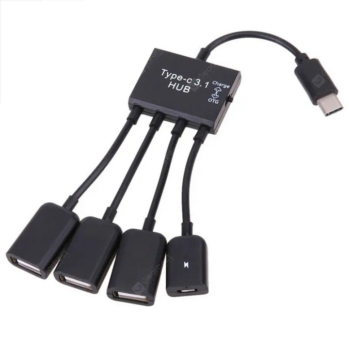 Cáp OTG USB HUB Type C 4 Cổng - Cáp OTG USB HUB Type C