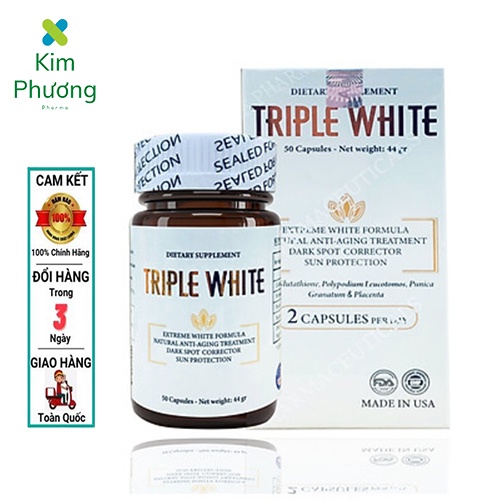 ✅  VIÊN UỐNG TRẮNG DA TRIPLE WHITE - VIÊN UỐNG GLUTATHION 1200MG ,TRẮNG DA, MỜ NÁM, GIẢM THÂM