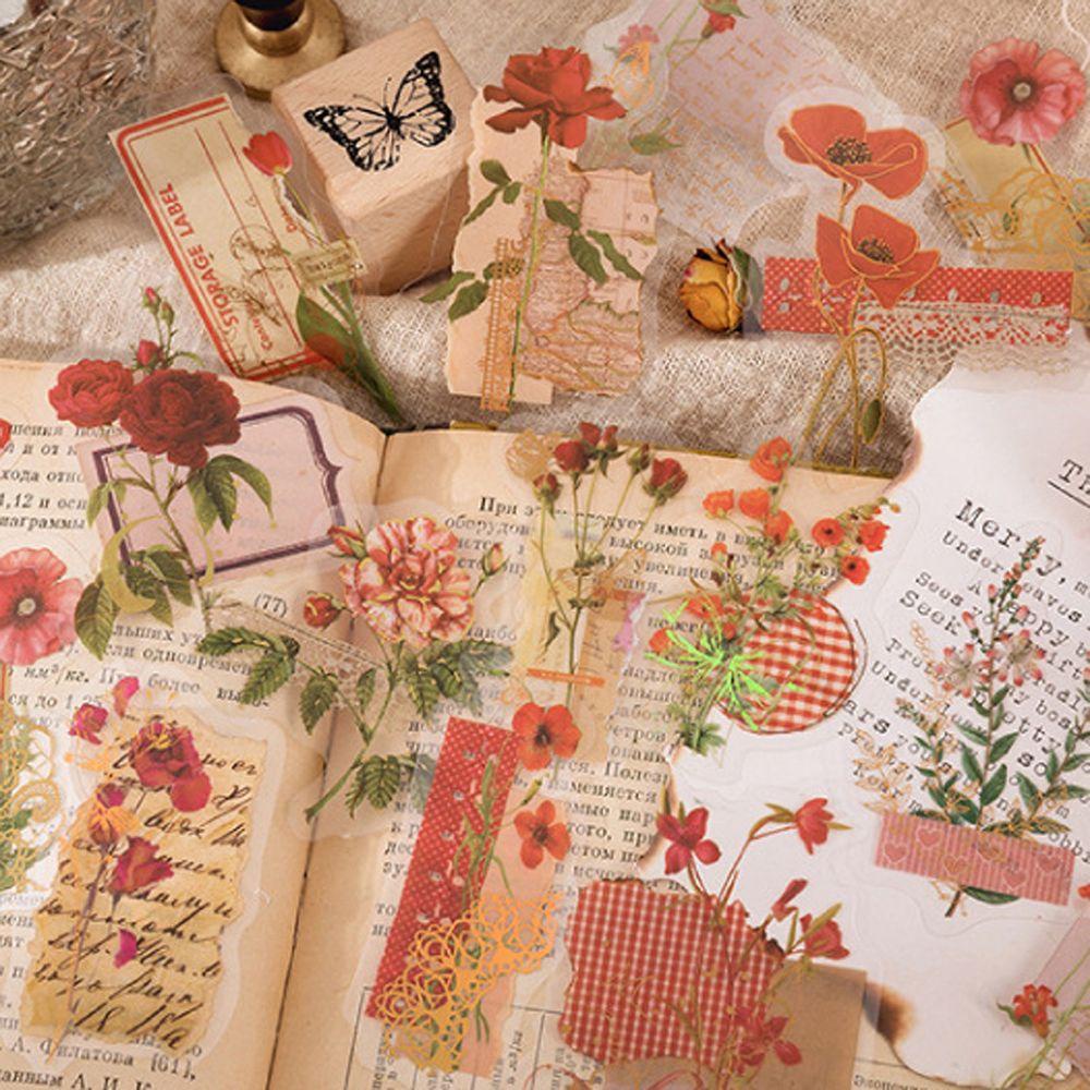 AUGUSTINA Miếng Dán Trang Trí Sổ Tay / Sổ Tay DIY Phong Cách Cổ Điển